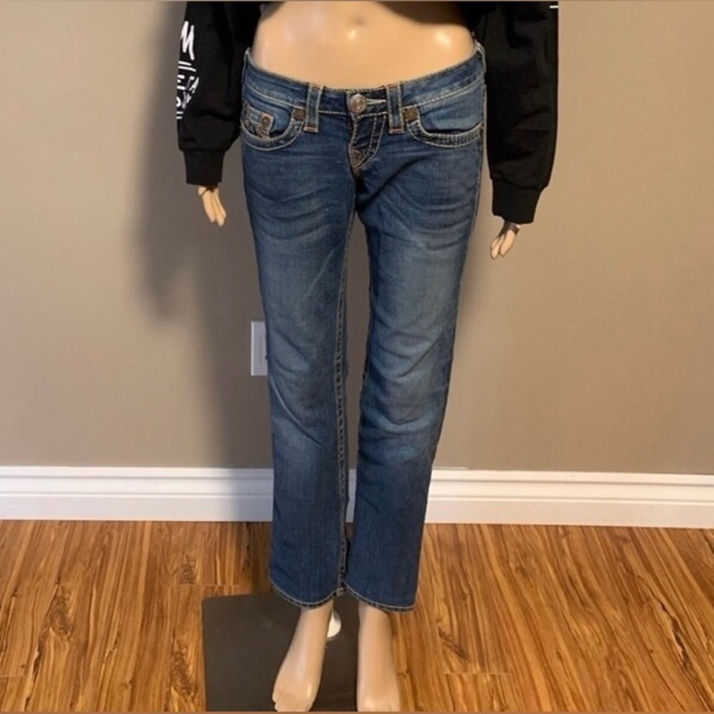 True Religion Women's Rainbow Gina Blue Jeans Size 26 - Picture 2 of 14